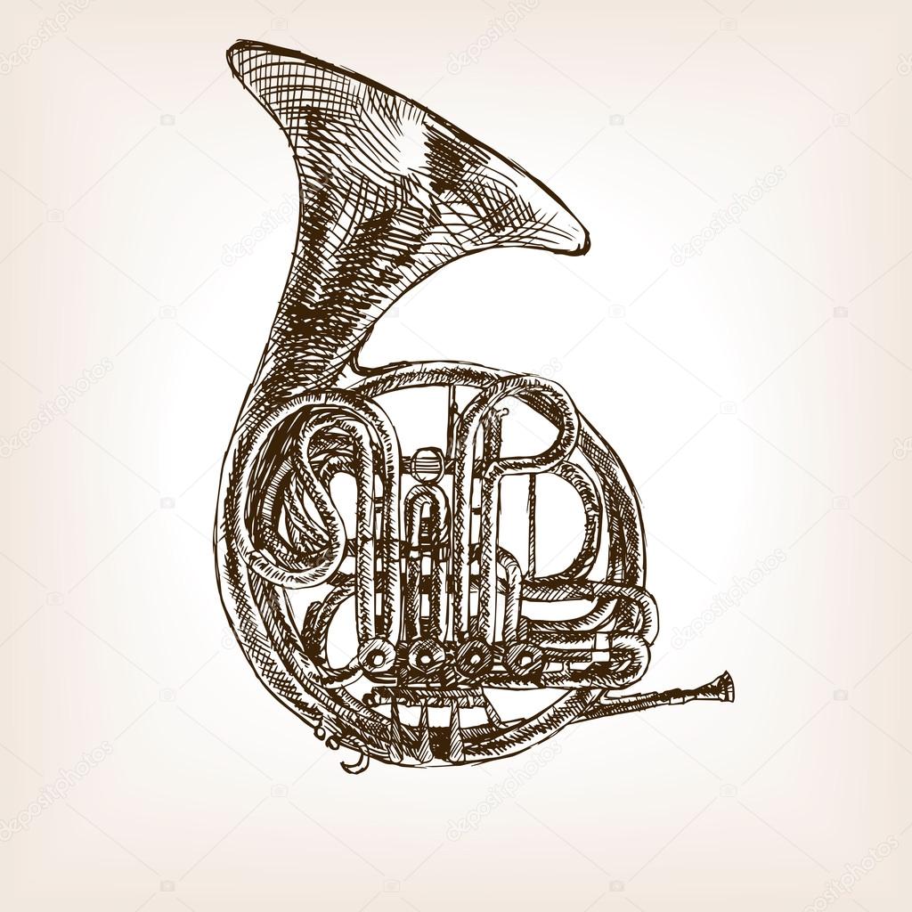 French Horn Drawing at GetDrawings Free download