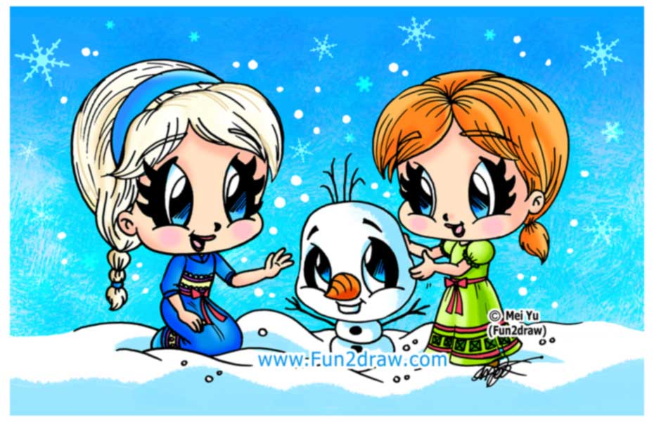 Frozen Anna And Elsa Drawing at GetDrawings | Free download