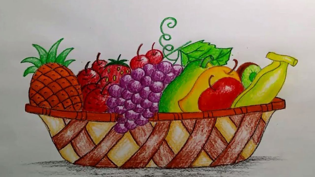 Fruit Basket Drawing at GetDrawings | Free download