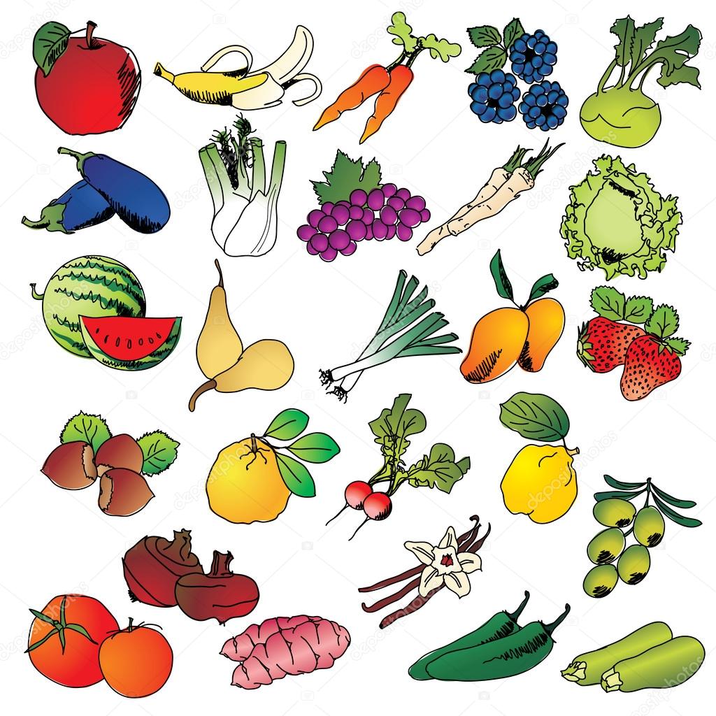 Fruits And Vegetables Drawing at GetDrawings Free download