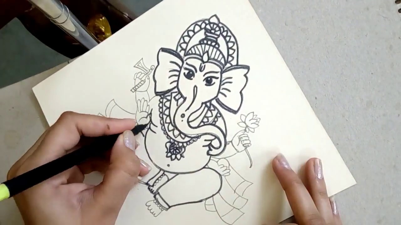 Ganesha Drawing Easy at GetDrawings | Free download