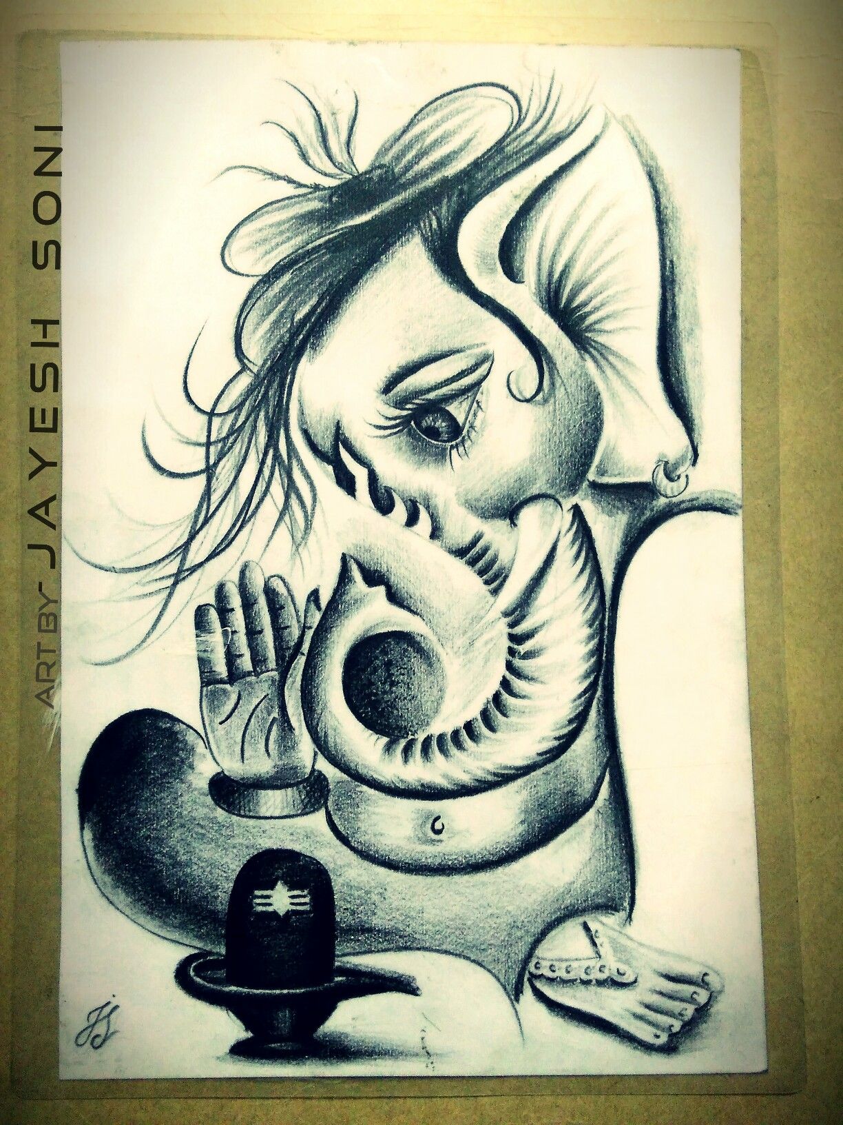 ganesh sketchpen drawing