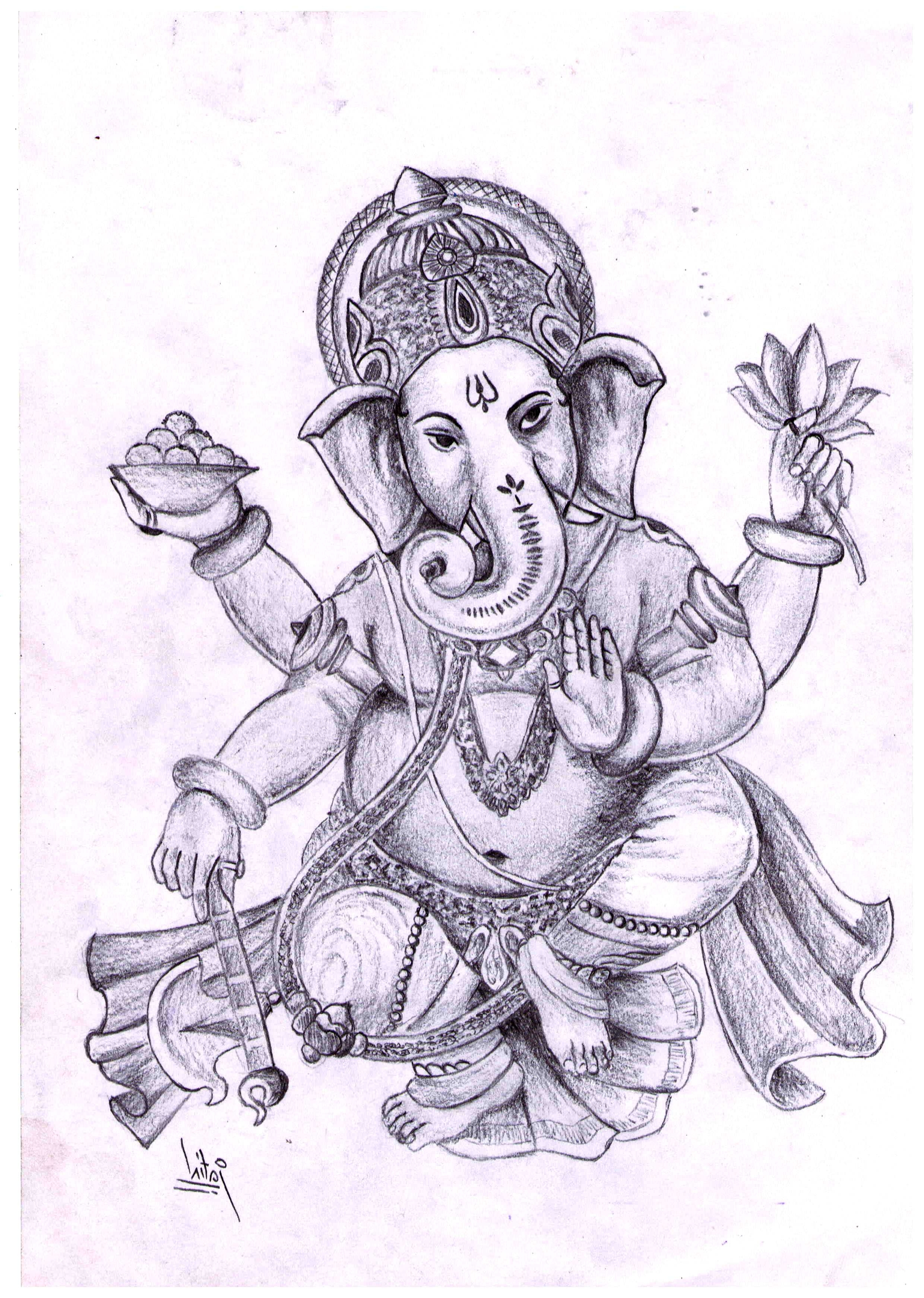 Pencil Drawing Ganpati