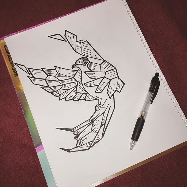 geometric bird drawing