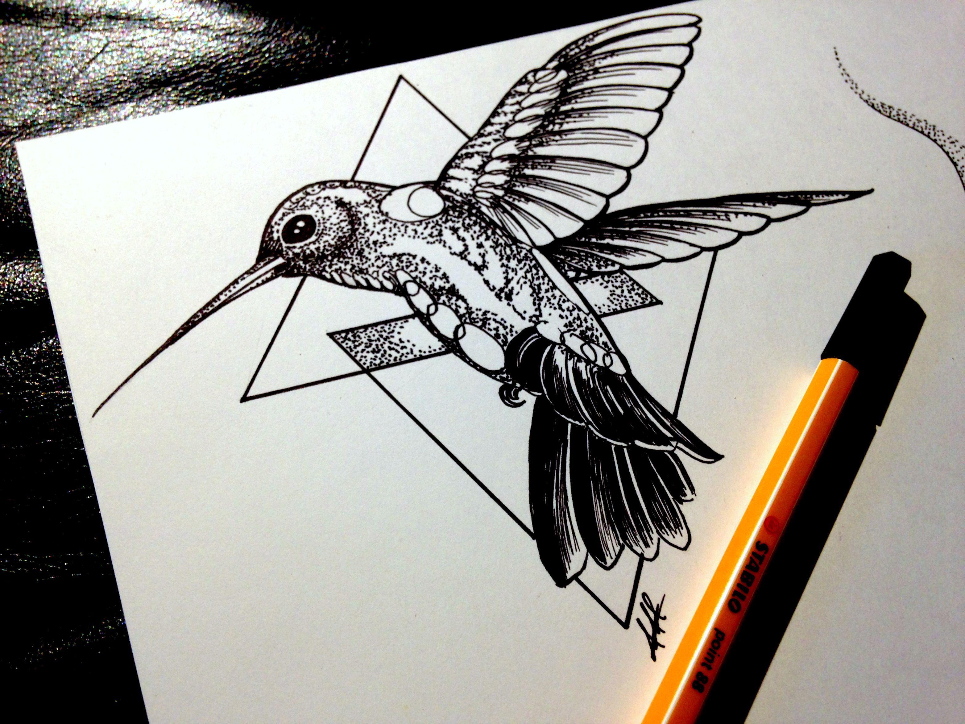 geometric bird drawing