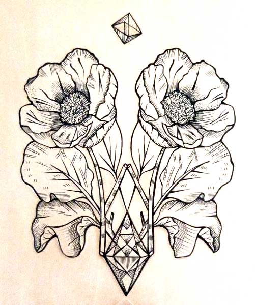 Geometric Flower Drawing at GetDrawings Free download