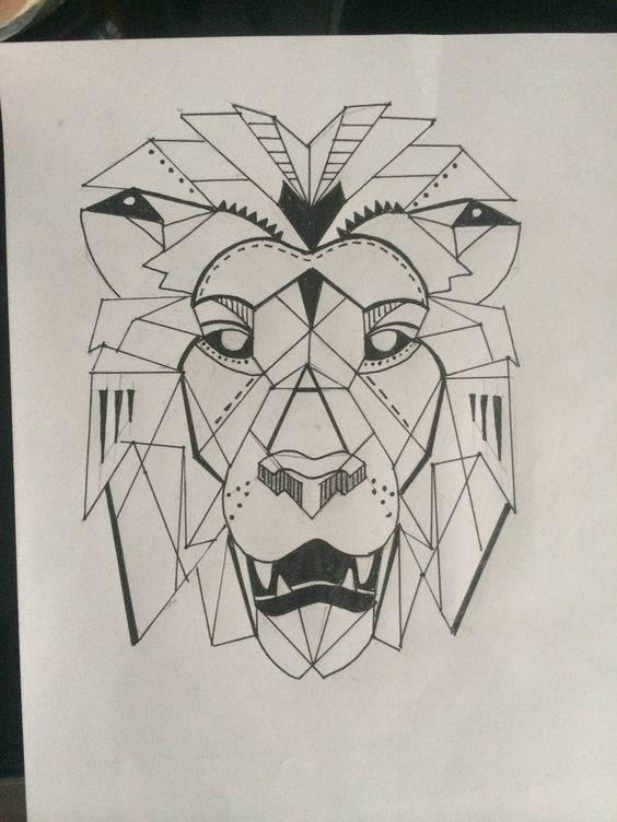 Geometric Lion Drawing at GetDrawings | Free download