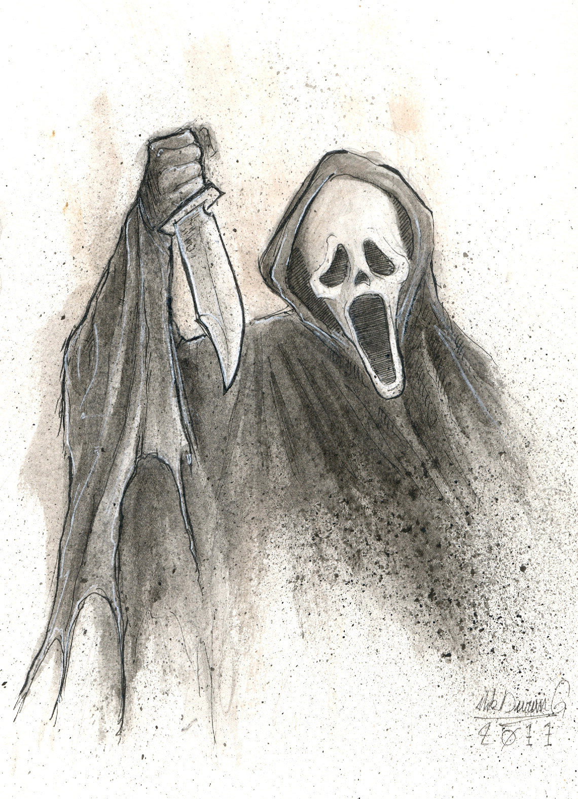 ghost face drawing