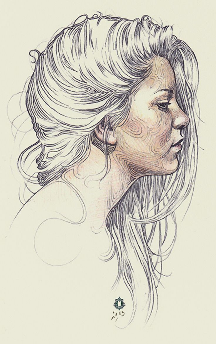 Girl Profile Drawing at GetDrawings | Free download