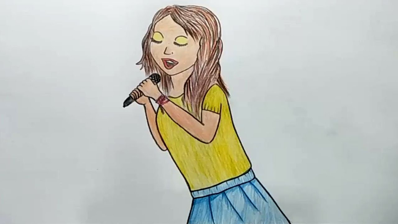 Girl Singing Drawing at GetDrawings Free download