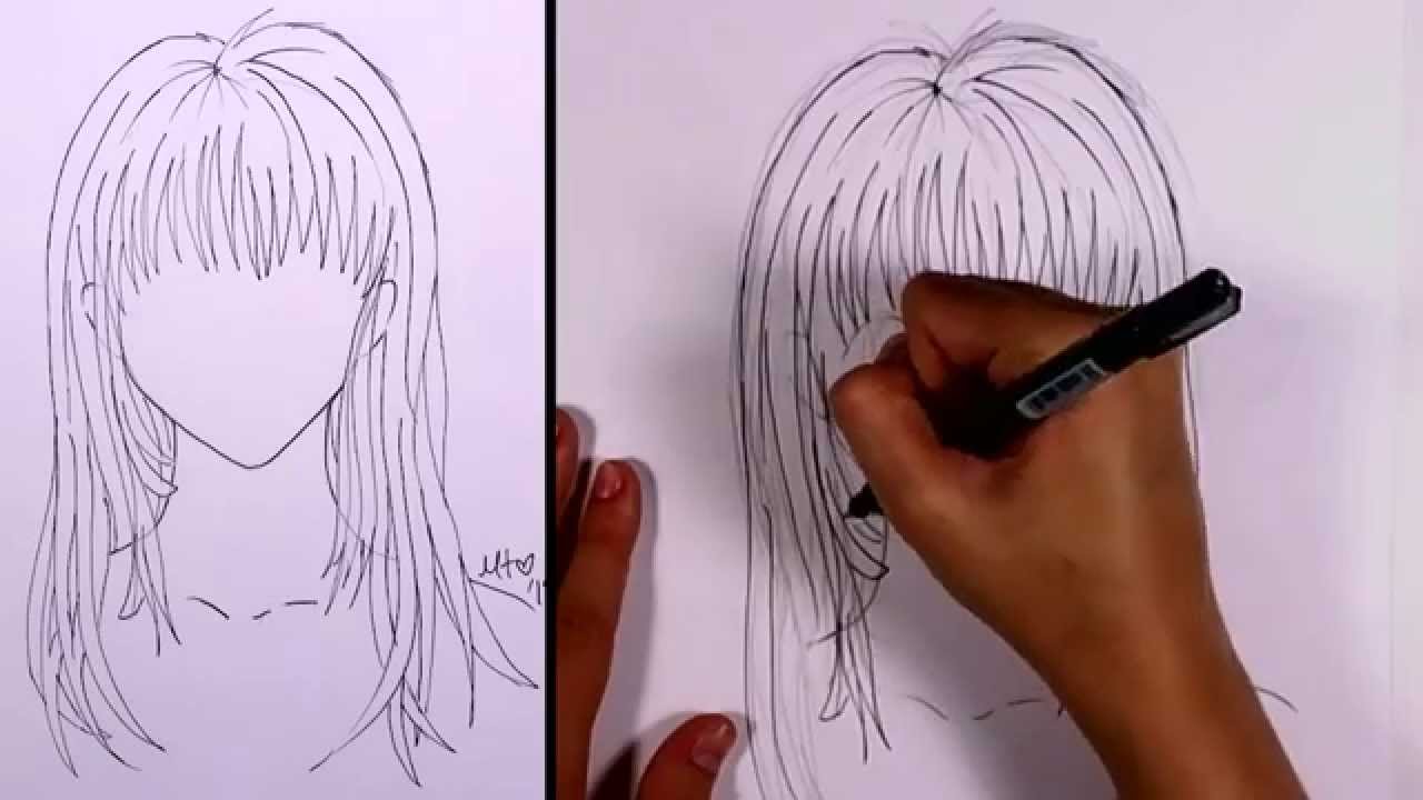 Girl With Long Hair Drawing At Getdrawings Free Download