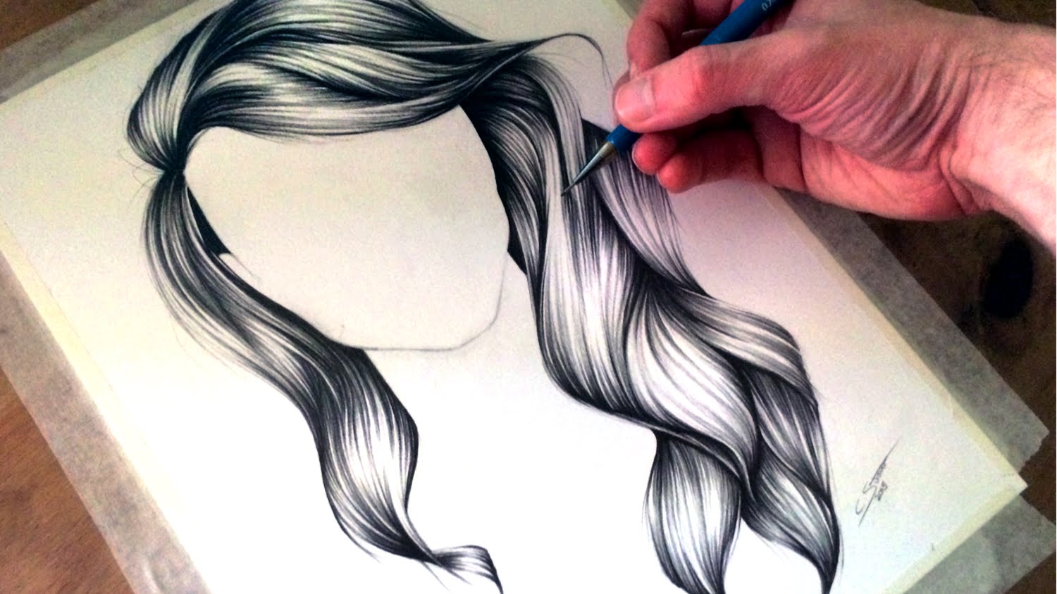 Girl With Long Hair Drawing At Getdrawings Com Free For
