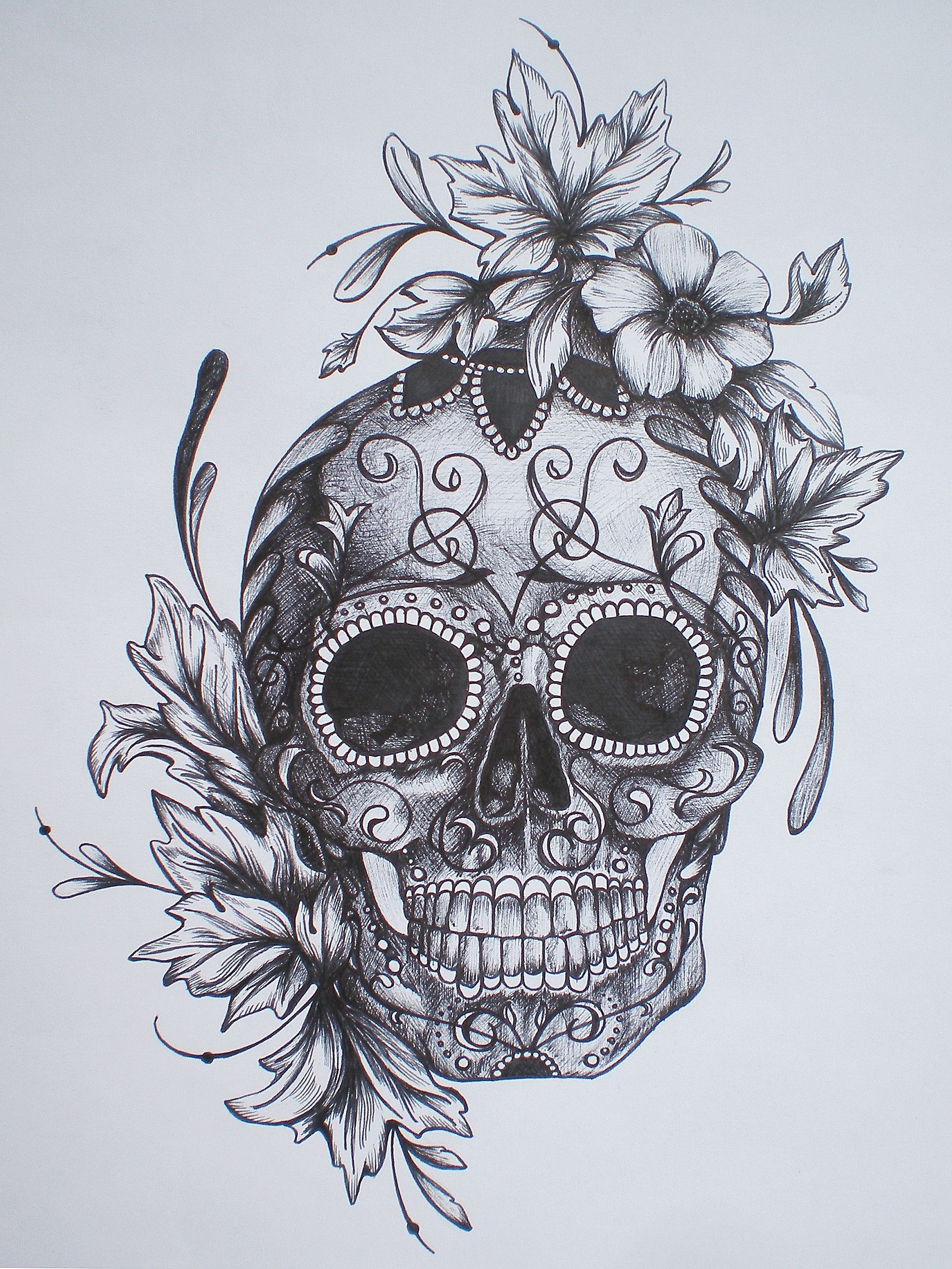 Girly Skull Drawing at GetDrawings Free download