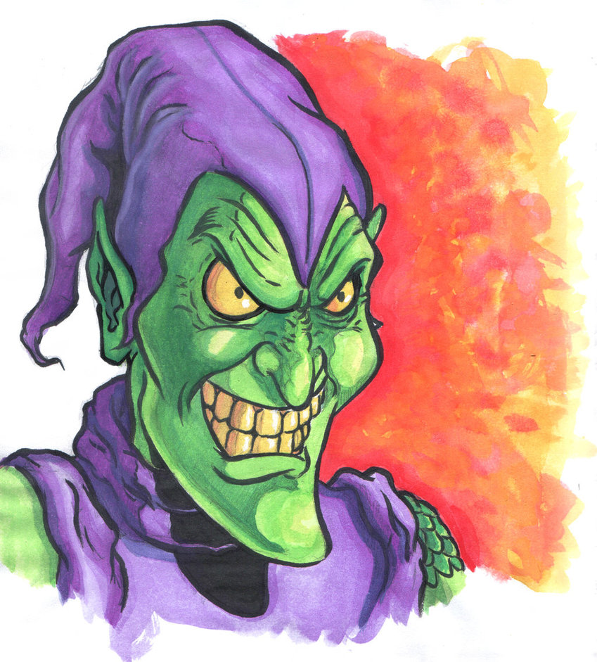 Unique Green Goblin Drawing Sketch with simple drawing