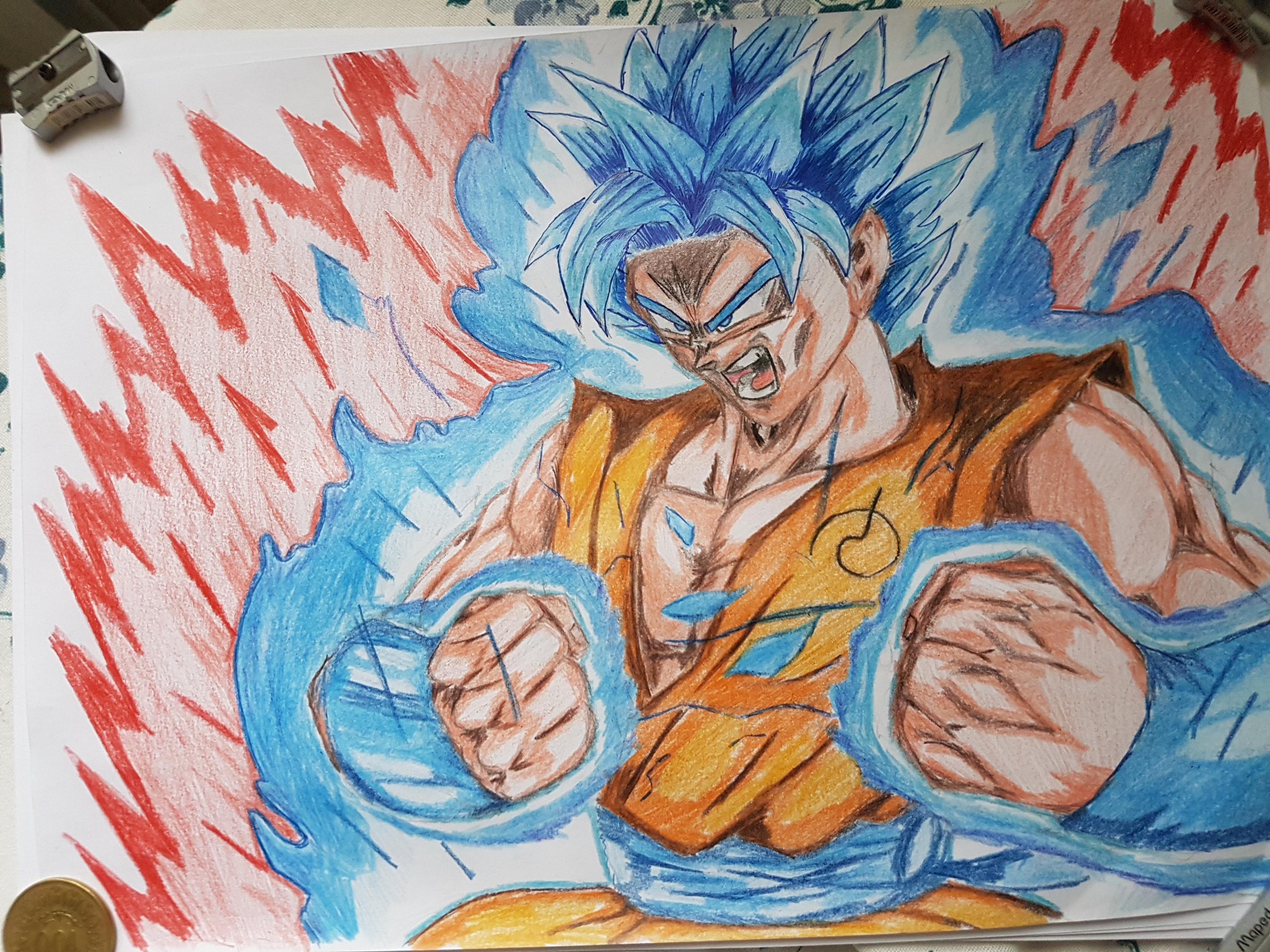 Goku Drawing with Blue Hair - wide 4