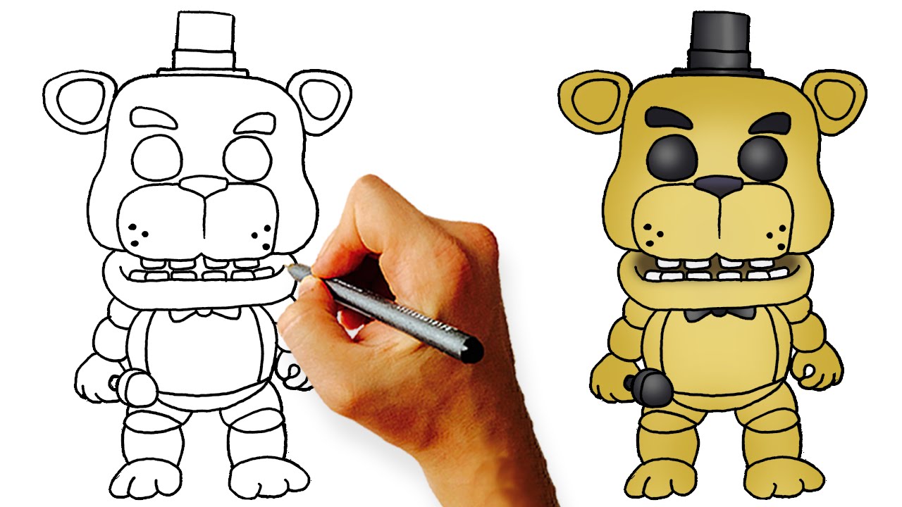 1280x720 How To Draw Chibi Golden Freddy (Fnaf) Step By Step Art Lesson.