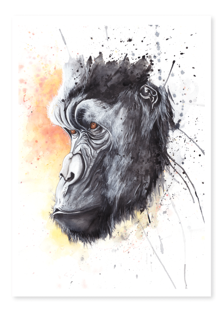 Gorilla Head Drawing at GetDrawings | Free download