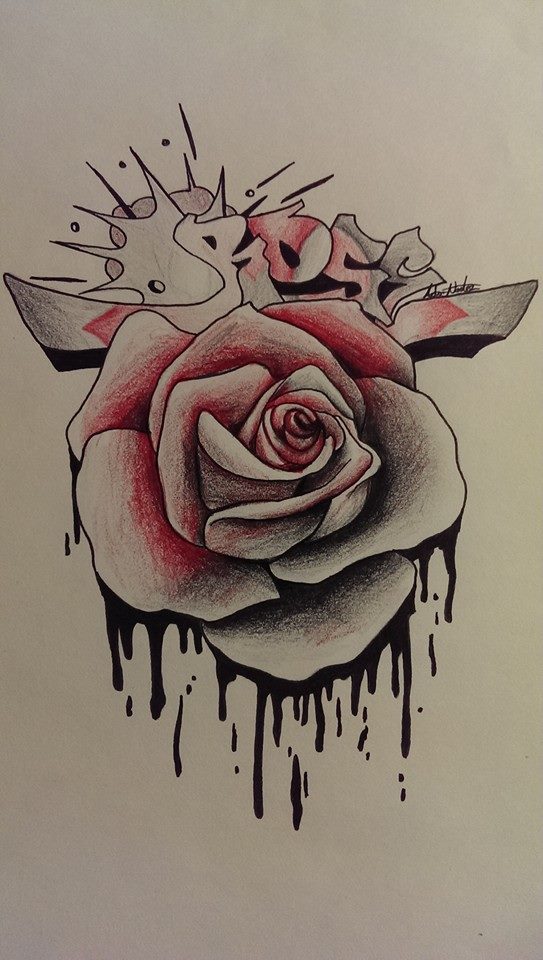543x960 Rose Graffiti Drawing By Masterwepe. 