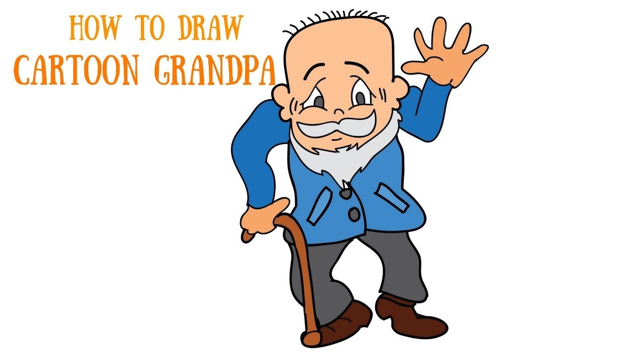 How To Draw A Grandpa For Kids - Kranjang Amoh