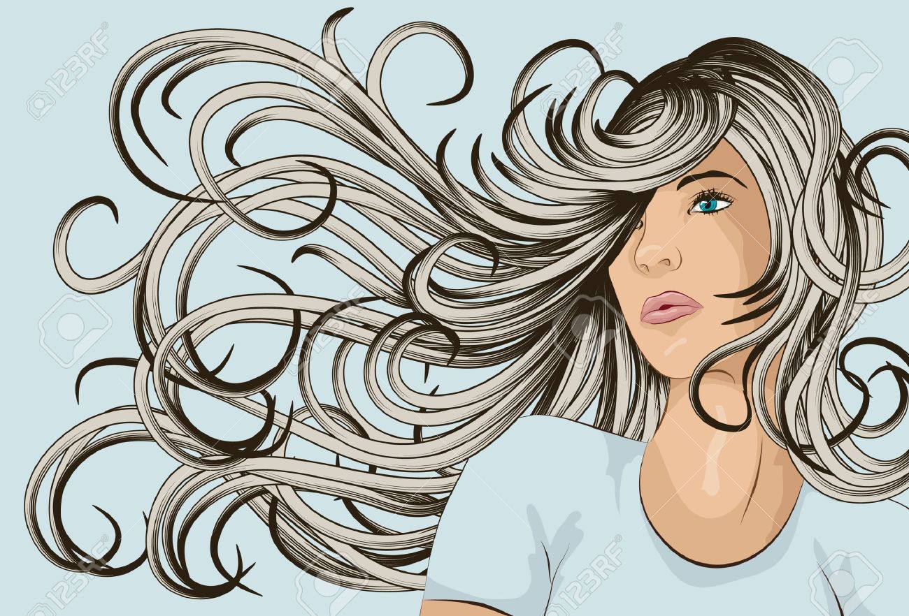 Hair Blowing In The Wind Drawing at GetDrawings Free download