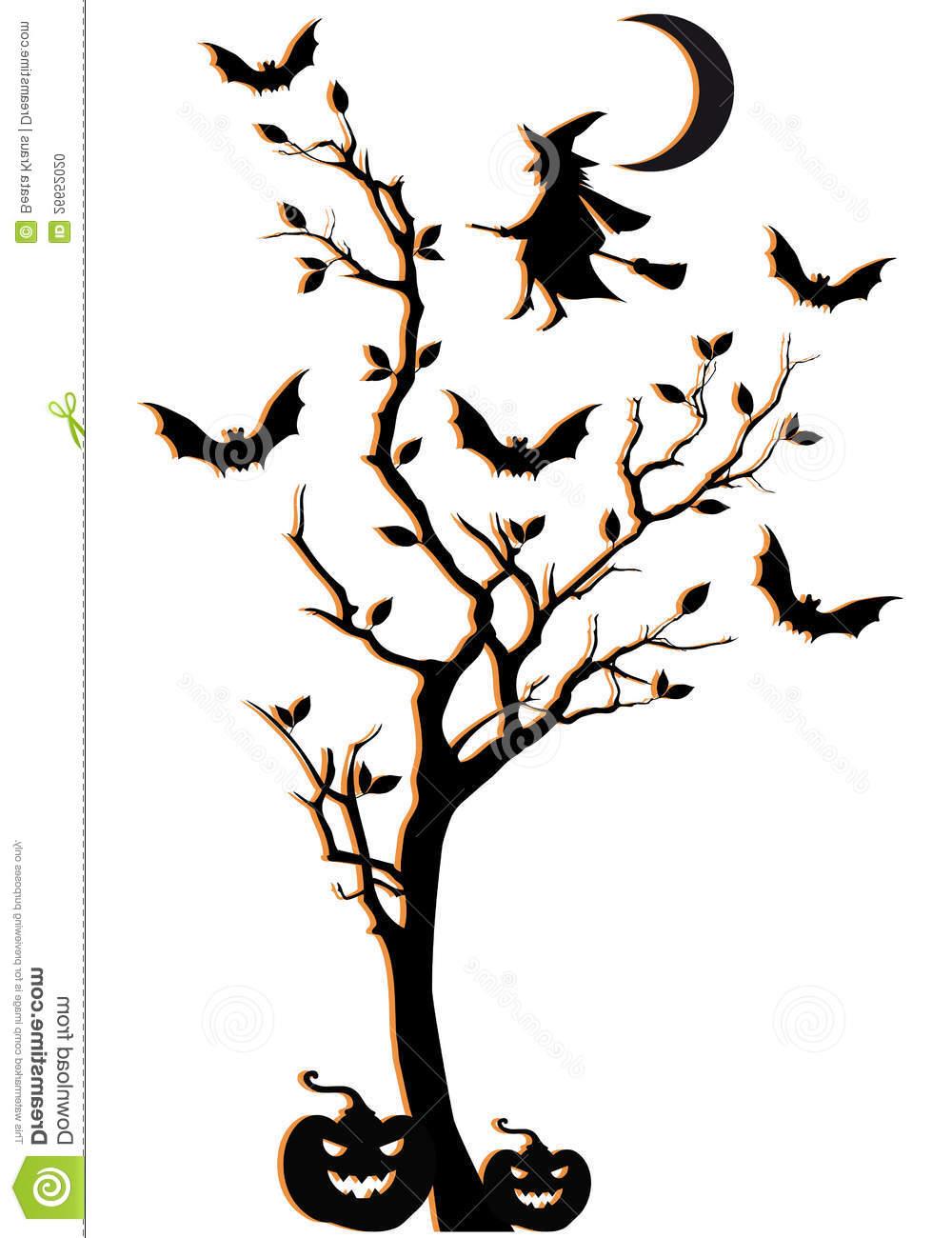 Halloween Tree Drawing at GetDrawings | Free download