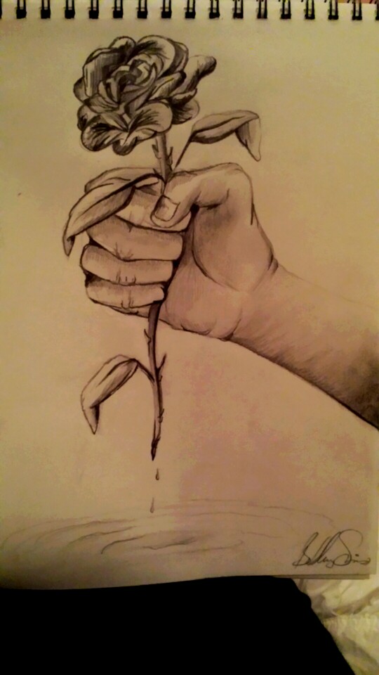 Hand Holding A Rose Drawing at GetDrawings Free download