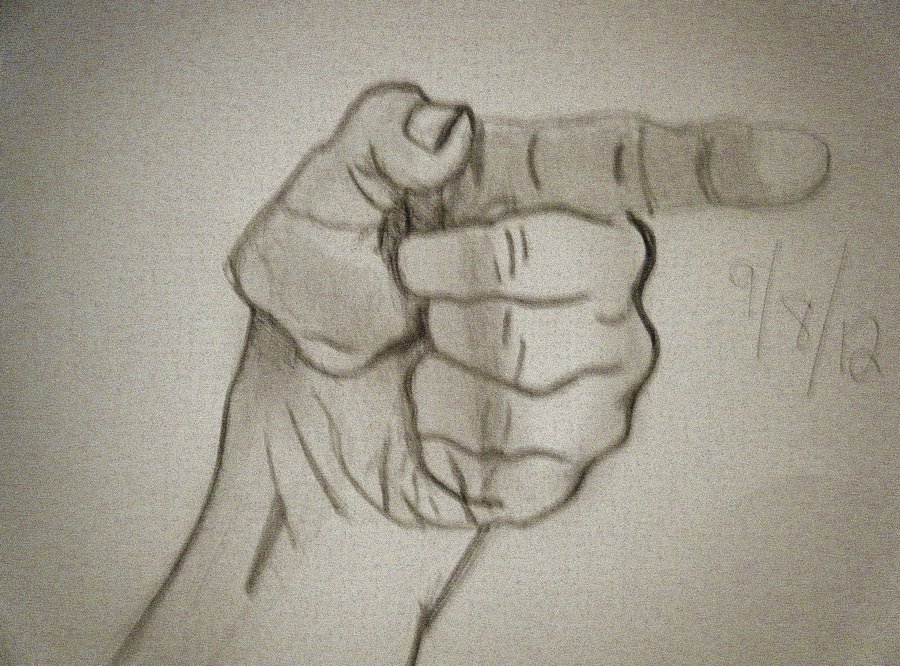 Hand Pointing Drawing at GetDrawings | Free download