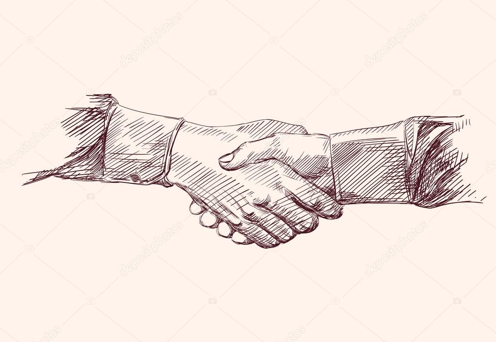 Hand Shake Drawing at GetDrawings | Free download