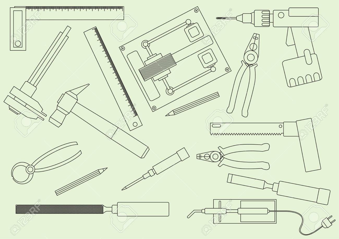 Hand Tools Drawing at GetDrawings | Free download