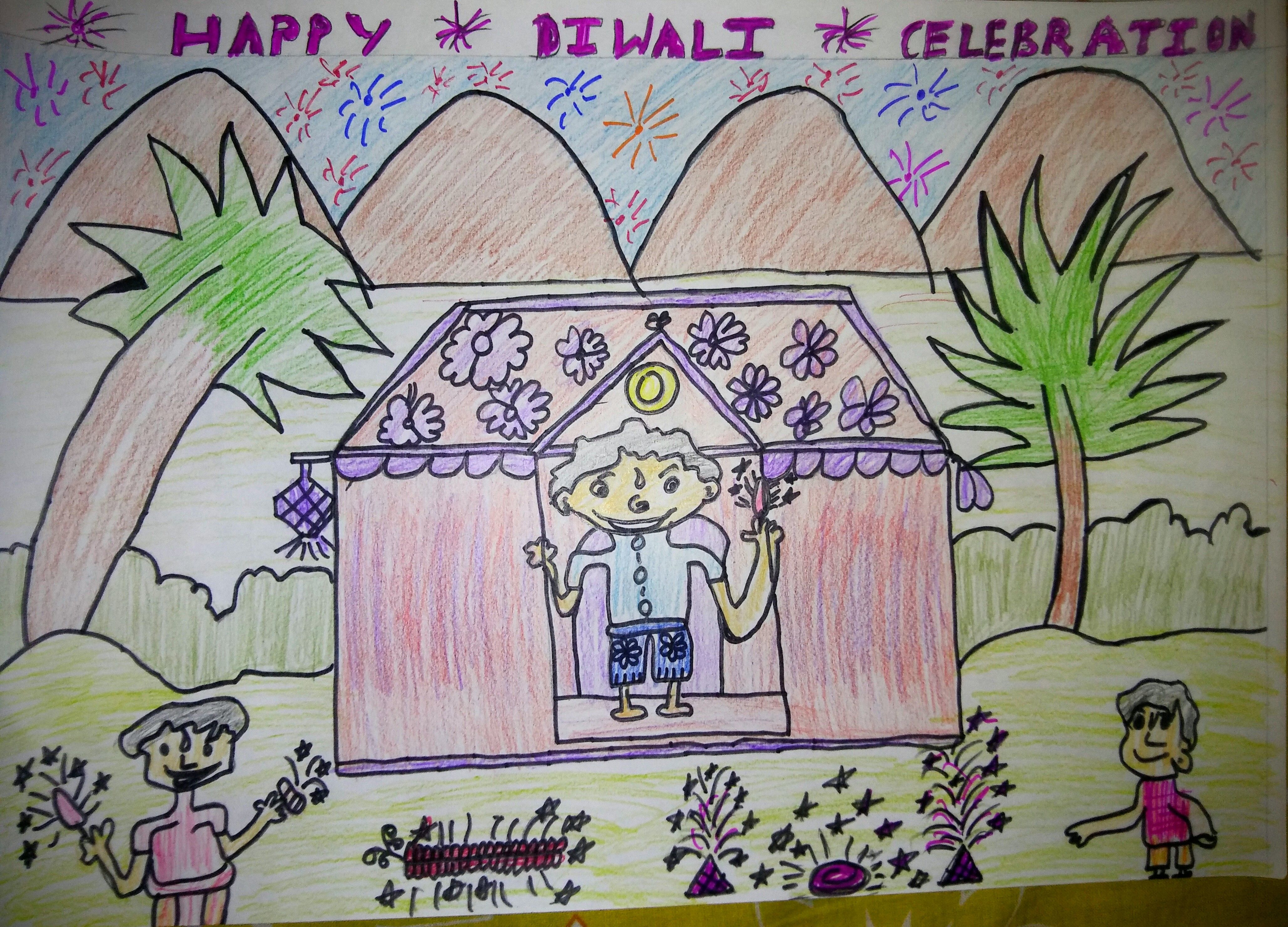 Happy Diwali Drawing at GetDrawings | Free download