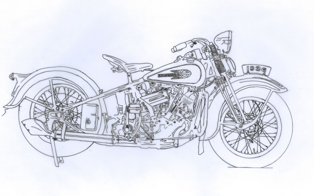 Harley Davidson Drawing at GetDrawings | Free download