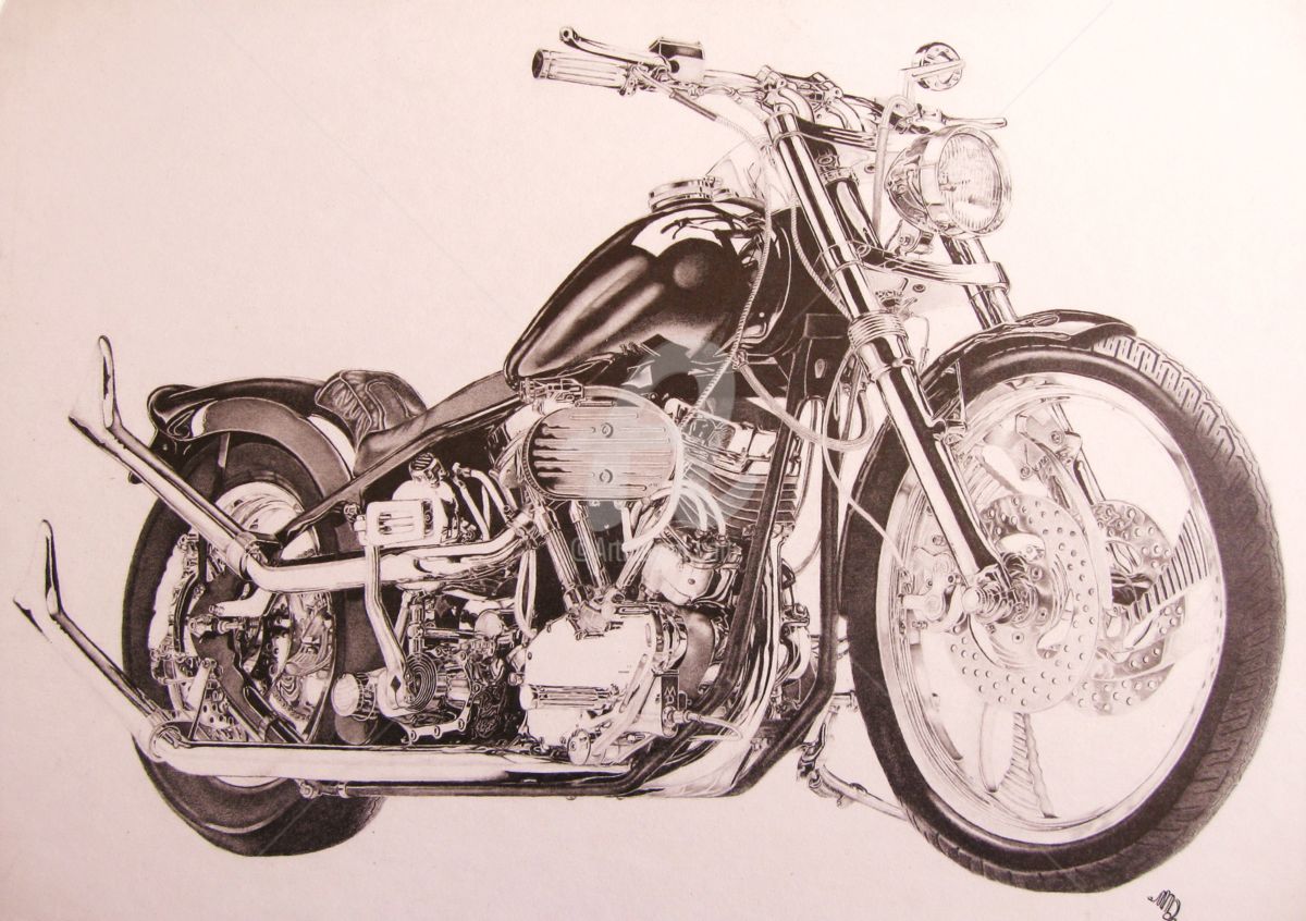 Harley Motorcycle Drawing At Getdrawings Free Download