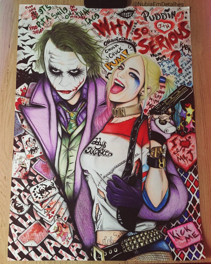 Harley Quinn And Joker Drawing at GetDrawings | Free download