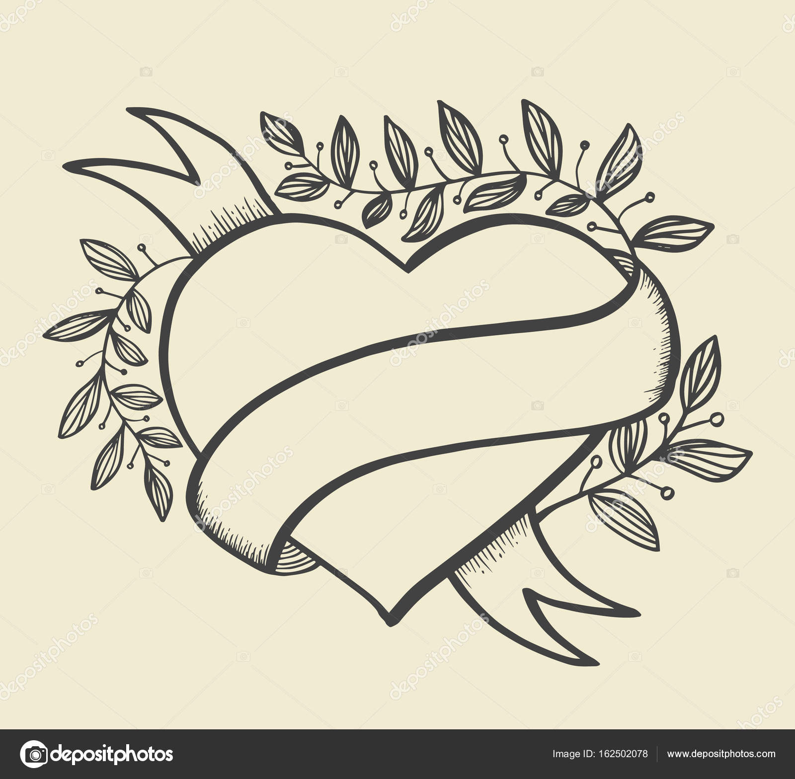 Heart And Banner Drawing at GetDrawings Free download