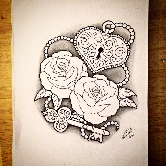 Heart And Key Drawing at GetDrawings | Free download