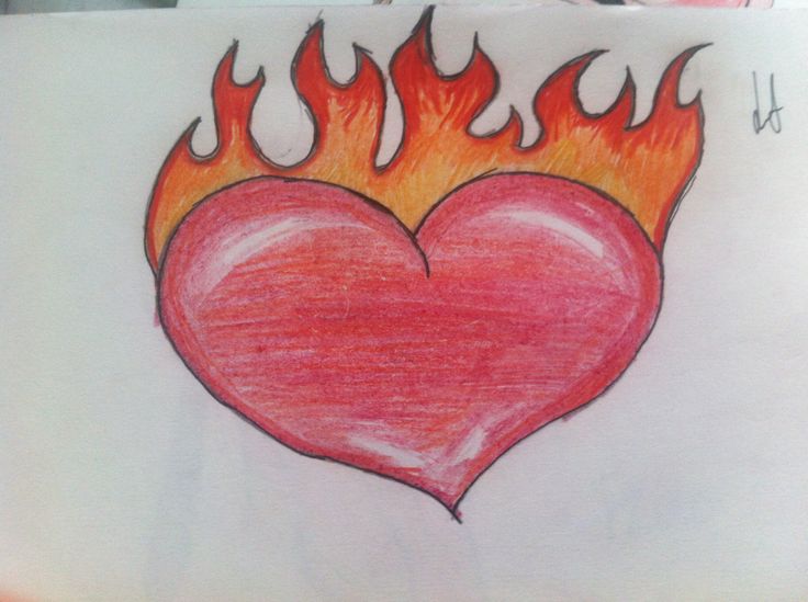 Heart On Fire Drawing at GetDrawings Free download