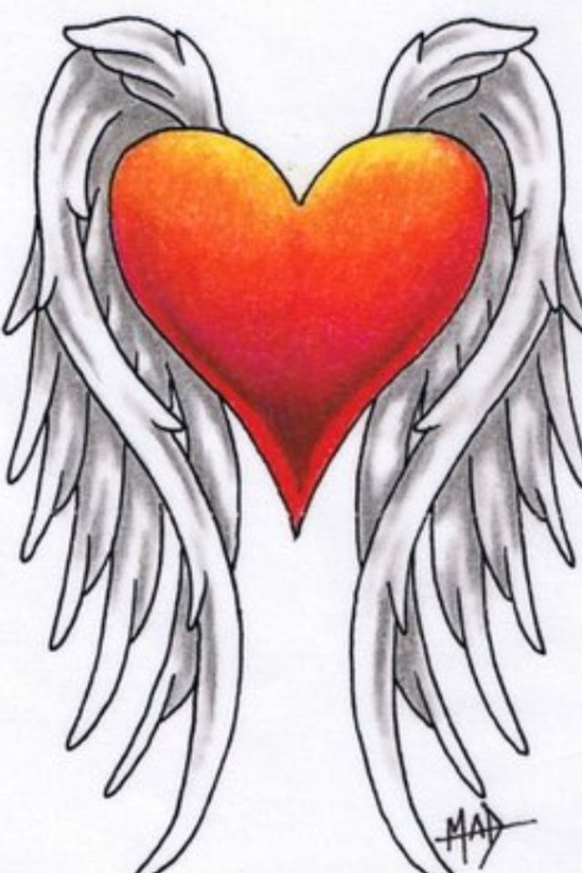 Hearts With Wings Drawing at GetDrawings Free download