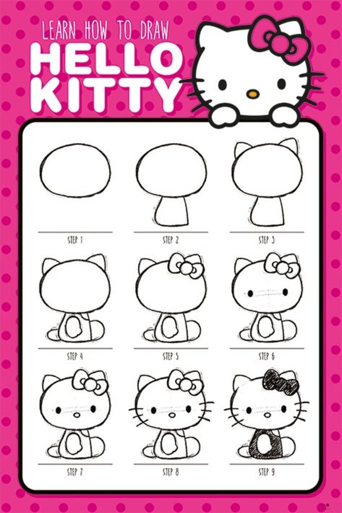 Hello Kitty Drawing Step By Step at GetDrawings | Free download