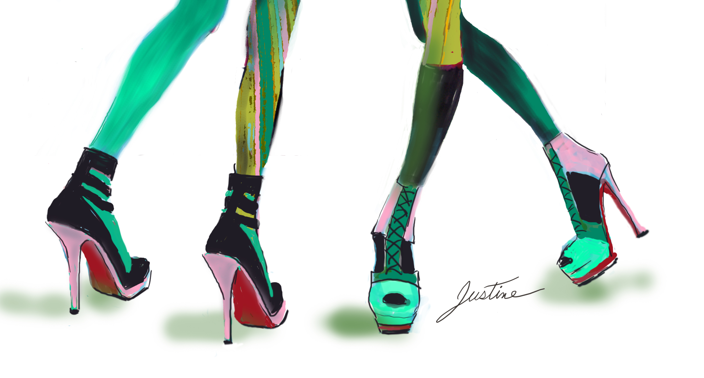 sketch fashion high heels drawing
