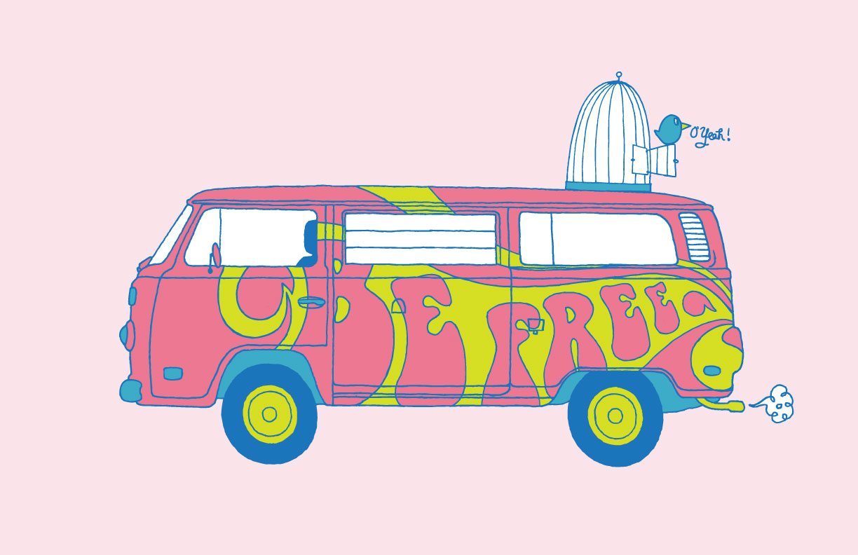 1224x792 With Client Changes While Illustrating A Hippie Bus.