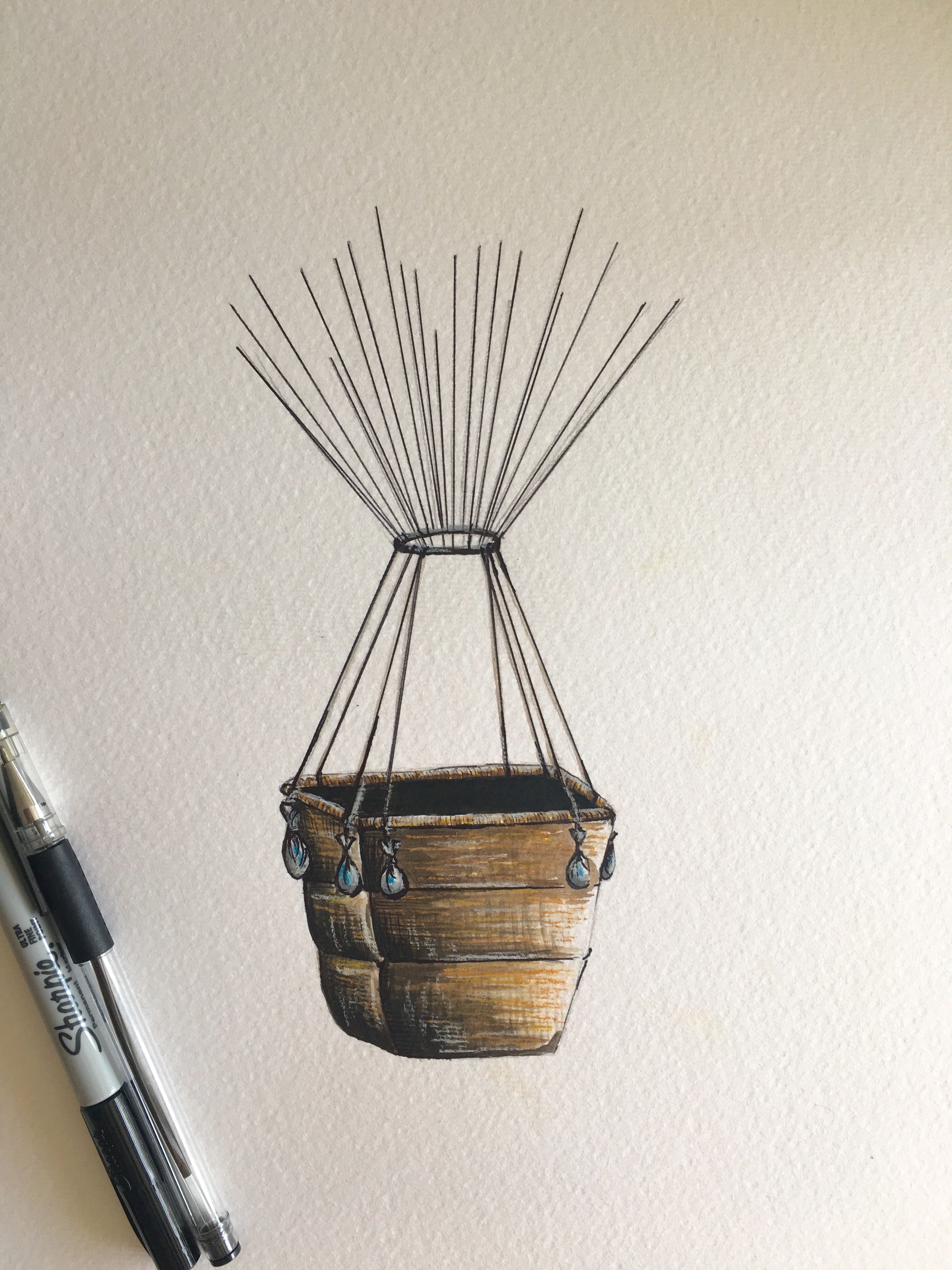 Hot Air Balloon Basket Drawing at GetDrawings Free download