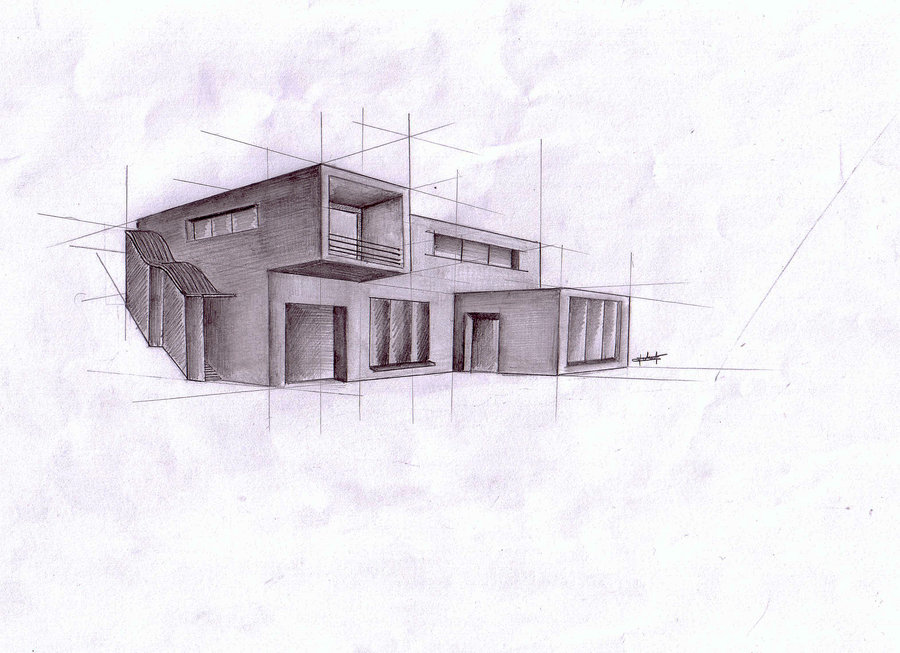 Architecture Sketch Easy Simple Modern House Drawing - Miinullekko