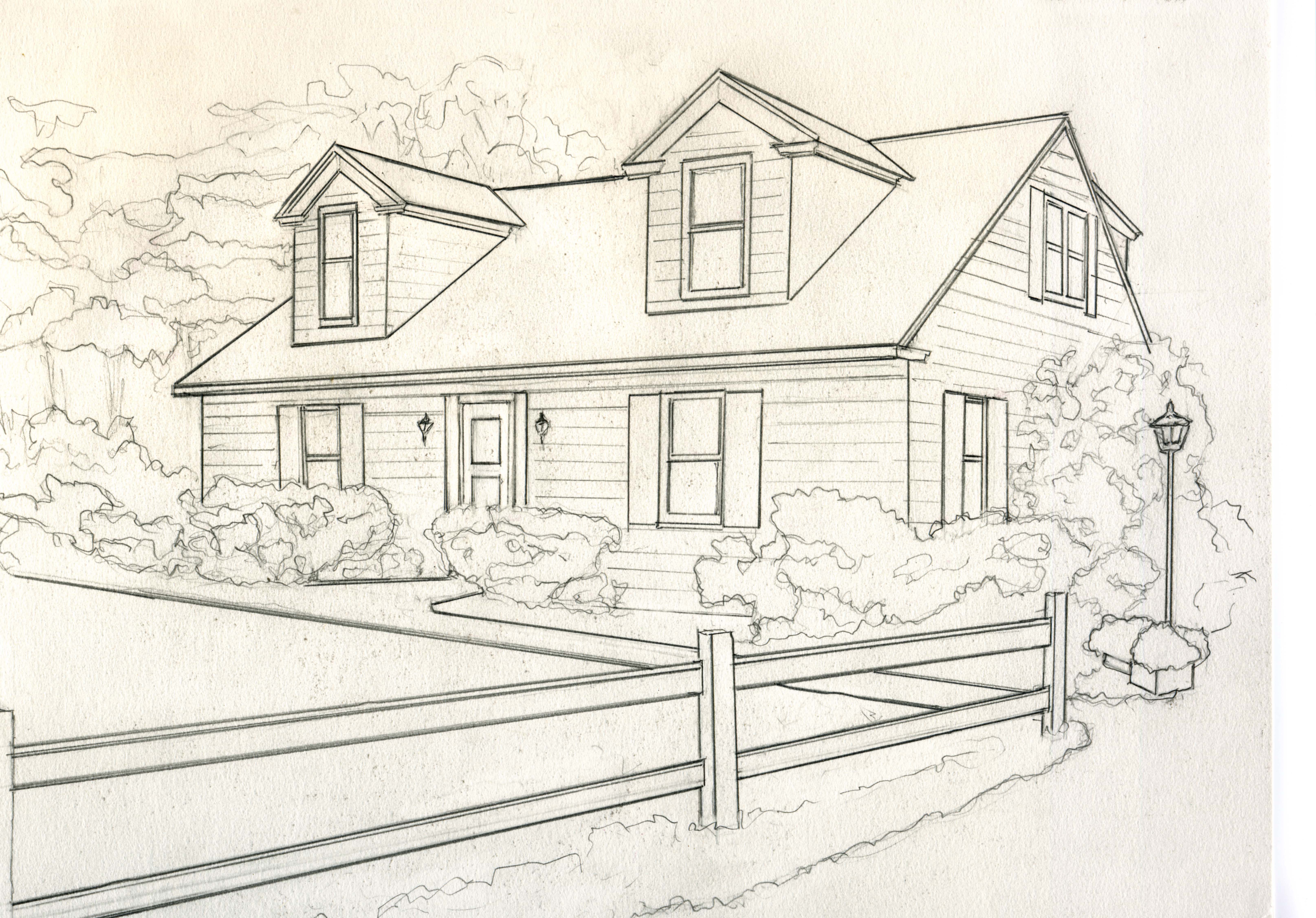 Sketch Of House To Draw