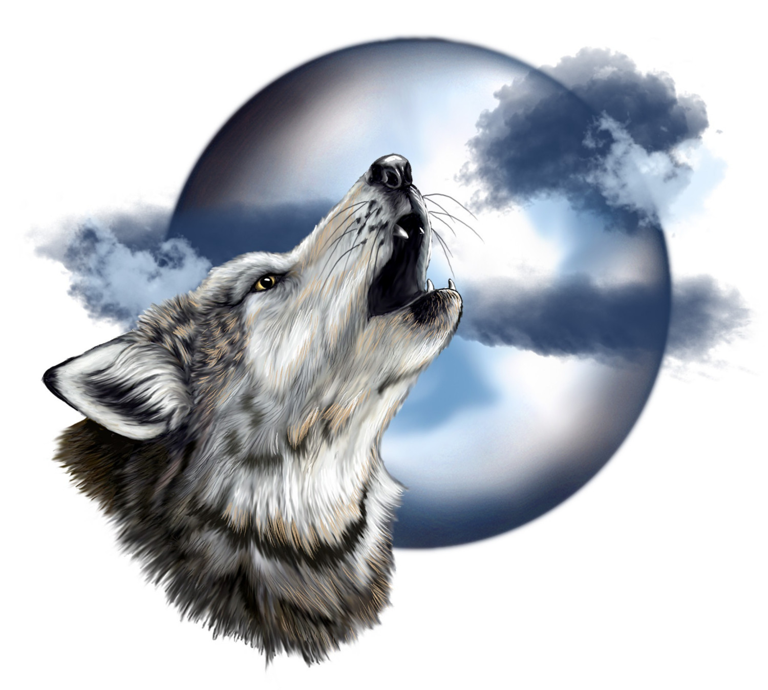 Howling Wolf Head Drawing at GetDrawings Free download