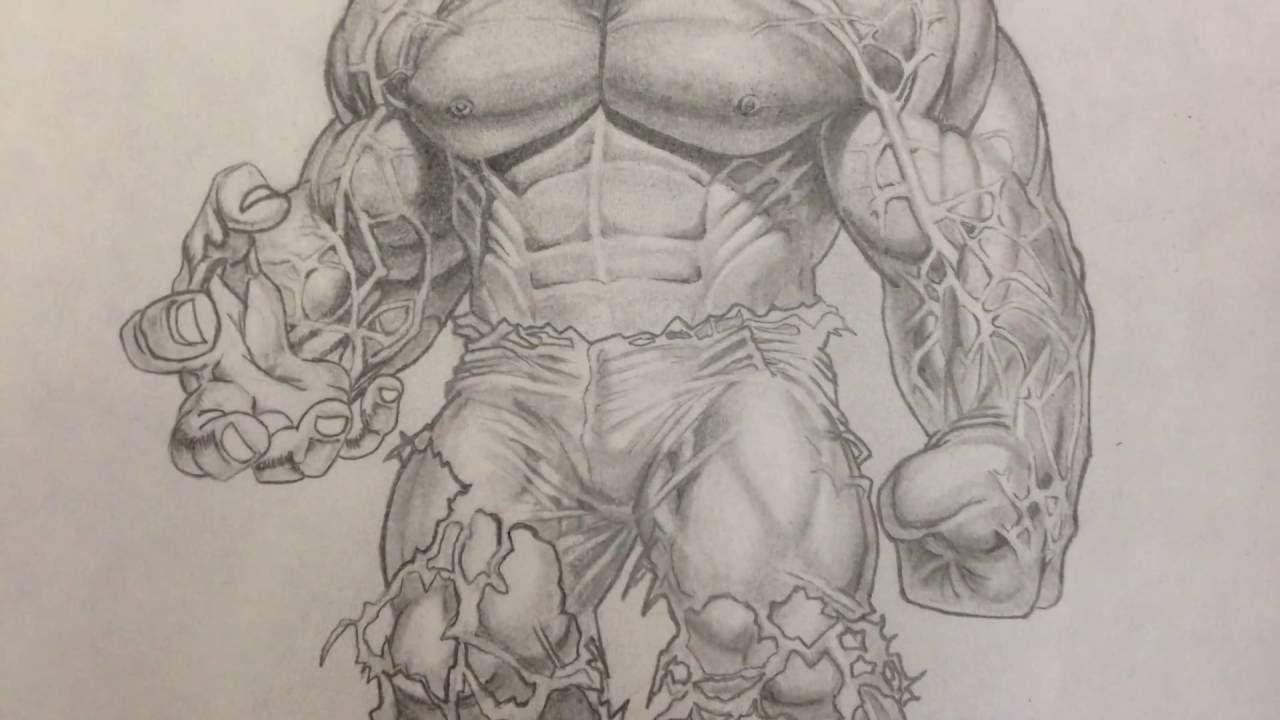1280x720 Incredible Hulk Pencil Drawing.