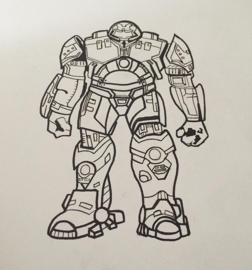 hulkbuster drawing easy