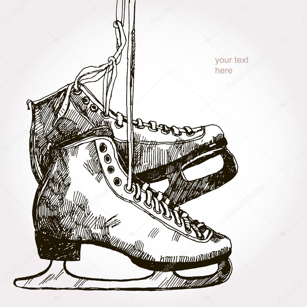 Drawing of skates