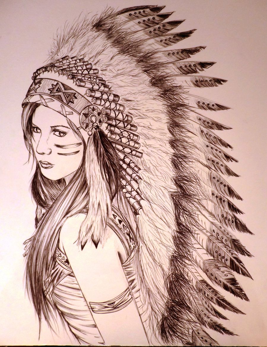 Indian Headdress Drawing at GetDrawings | Free download