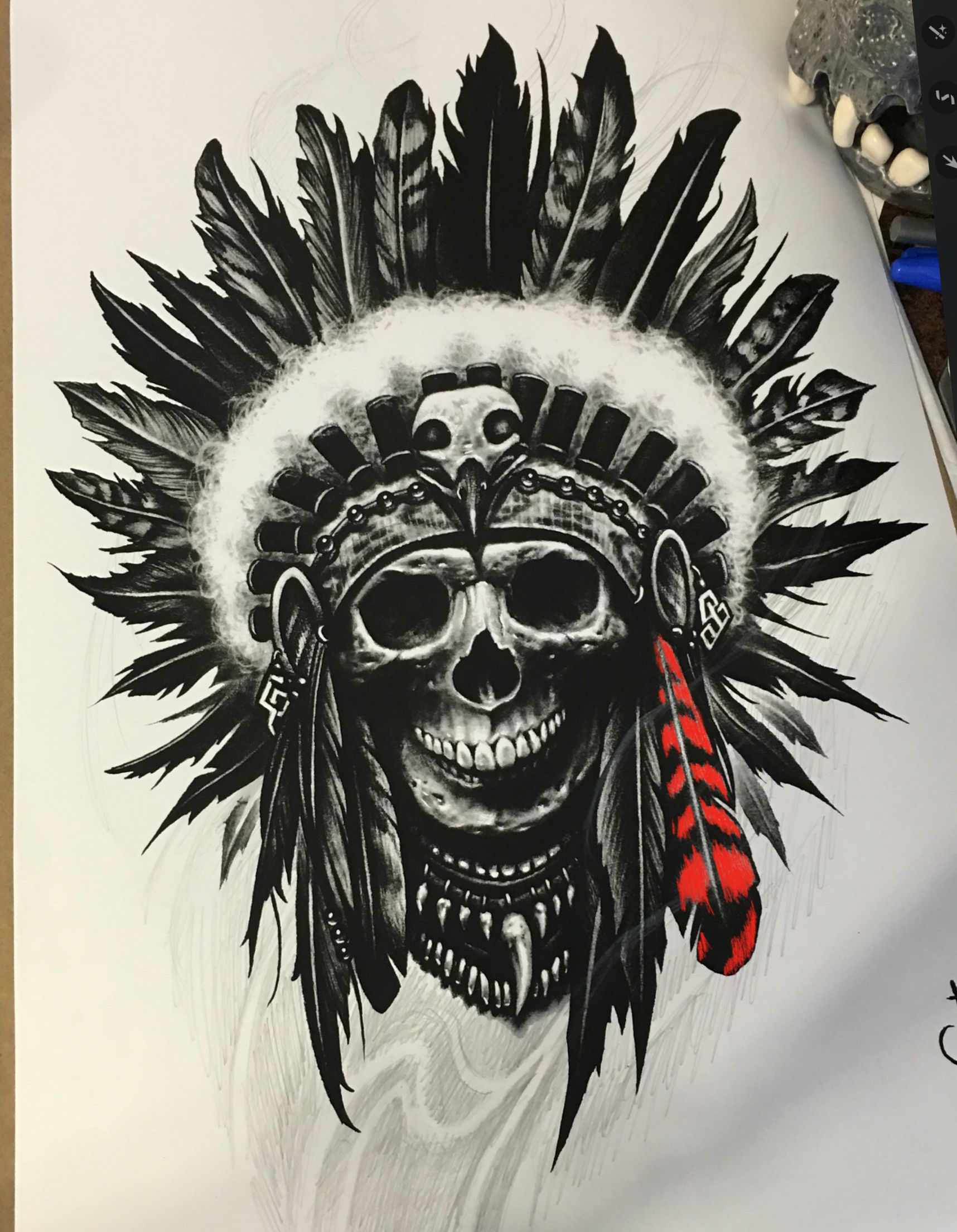 20+ Ideas Fantasticas Traditional Indian Skull Headdress Tattoo