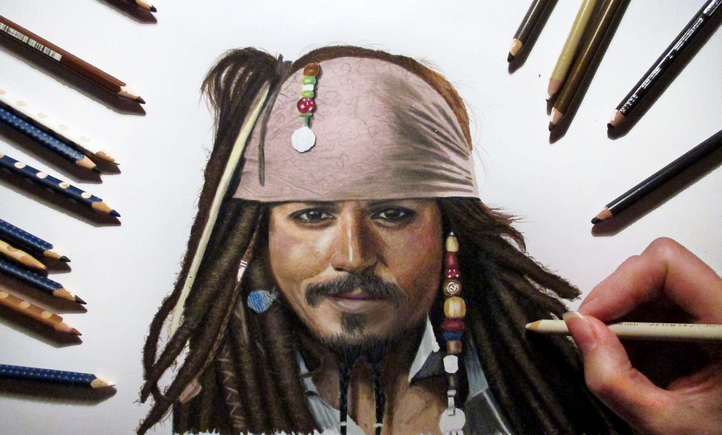 3000x1810 Speed Drawing Captain Jack Sparrow.